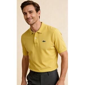 Lacoste Men’s Yellow/Green Classic Fit Polo Shirt Croc Preppy Golf Casual (7)